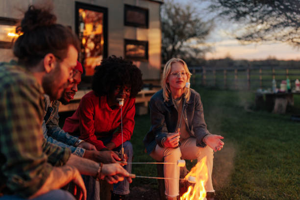 istock Stylish friends weekend outdoors. 1487360604