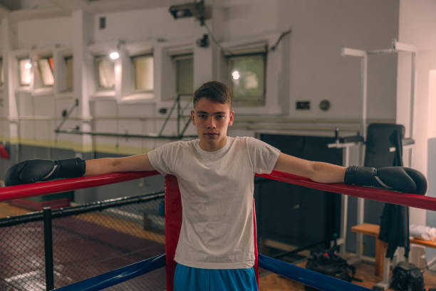 istock sparring and fighting on the boxing ring 1487361472