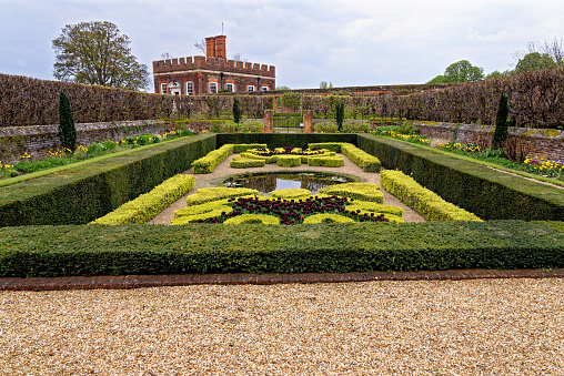 Hampton Court Palace Gardens - Pond gardens and Banqueting House - Hampton Court Palace, London, England, United Kingdom. 22nd of April 2023