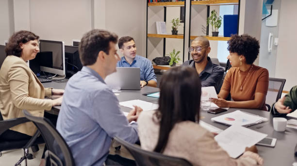 istock Brainstorming meeting in office boardroom 1487373817