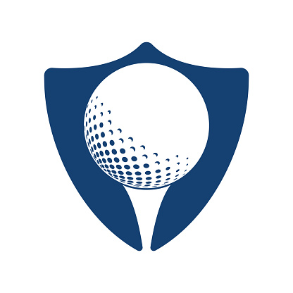 Golf logo with elements of ball design. Can be used for golf equipment companies.