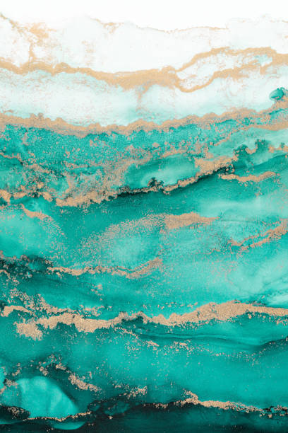 istock Marble ink abstract art from meticulous original painting abstract background 1487377614
