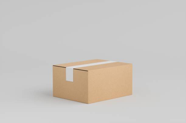 istock Cardboard Carton Box Mockup 3D Illustration 1487388163