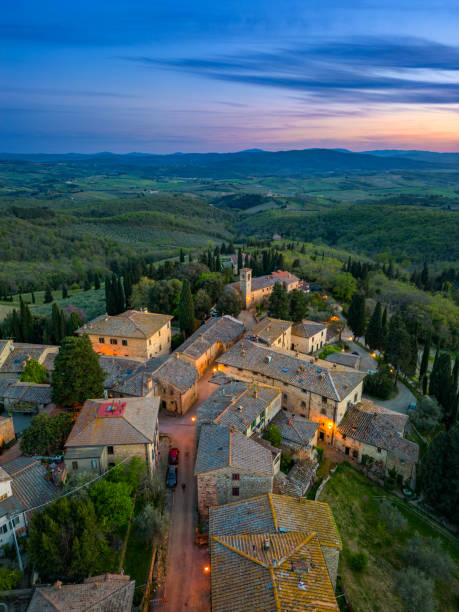 istock Fonterutoli, Old Tuscan town from drone 1487392182