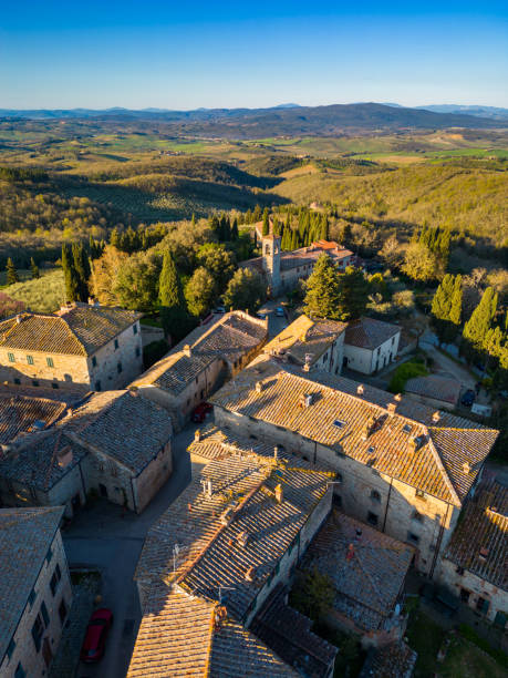 istock Fonterutoli, Old Italian village from drone 1487392196