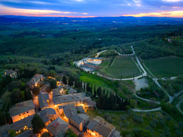 istock Fonterutoli, Old Tuscan town from drone 1487392210