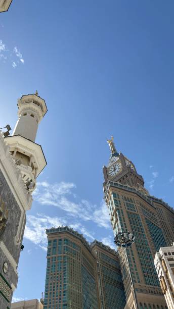 Clock Tower Makkah This photo was taken from near the entrance number 79 in the Grand Mosque makkah royal clock tower stock pictures, royalty-free photos & images