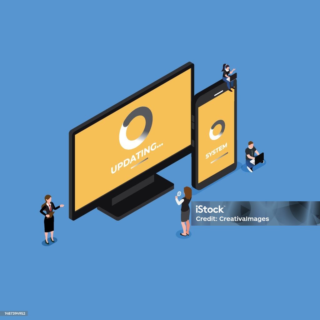 System Update Installing Process Stock Illustration - Download Image ...