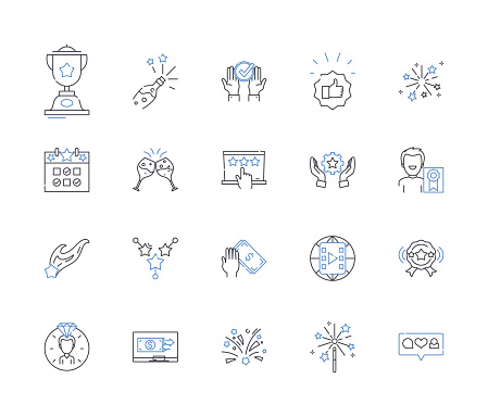 Profit outline icons collection. Revenue, Income, Gain, Advantage, Earnings, Return, Benefit vector and illustration concept set. Net,Lucrative linear signs and symbols