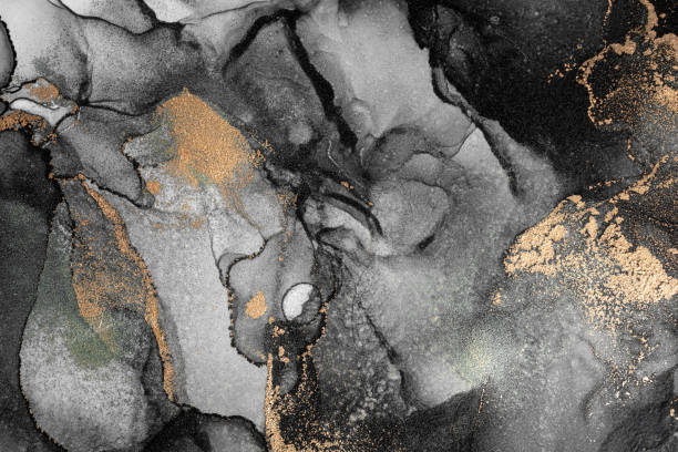 istock Marble ink abstract art from exquisite original painting for abstract background 1487401715