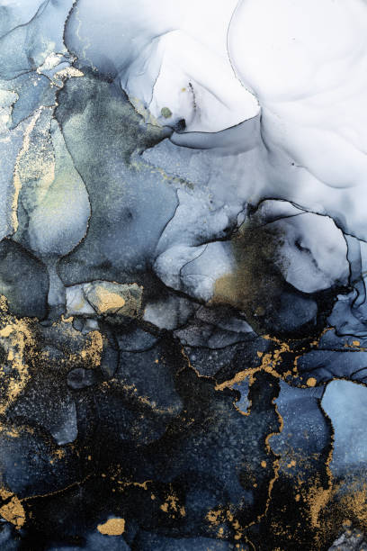 istock Marble ink abstract art from exquisite original painting for abstract background 1487402332