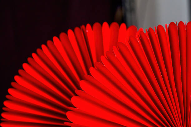 istock Red folding fan in Chinese New Year style 1487406255