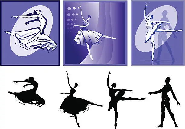 Vector illustration of People classic dance