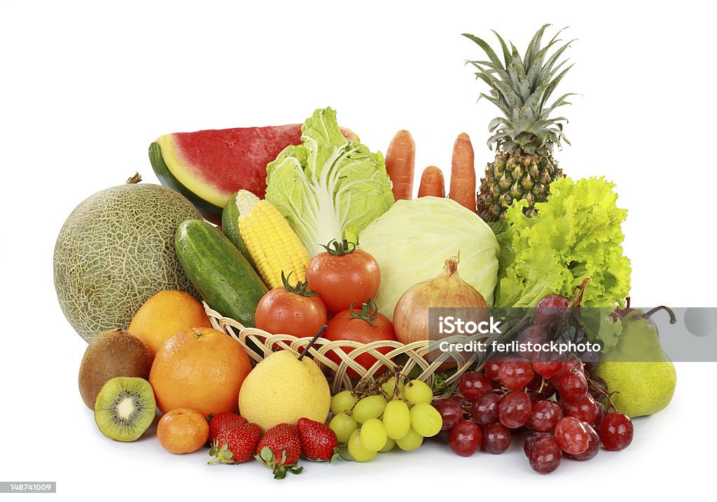 Frutas e legumes coloridos - Foto de stock de Abacaxi royalty-free
