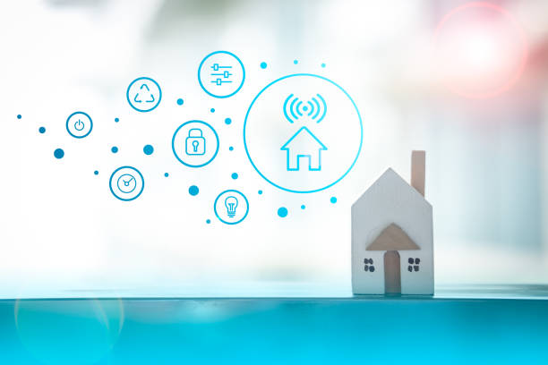 istock Smart home and intelligent house concept. Smart home device systems. 1487412028