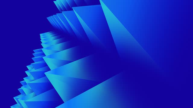 Triangle Shape Blue Background - 3D Rendering - Seamless Loop - 4K Resolution