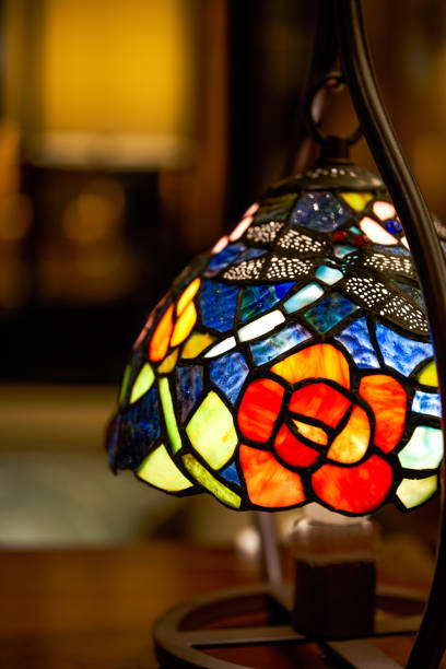 istock Indoor stained glass table lamp close-up 1487415770