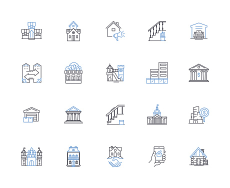 Passive income outline icons collection. Residual, Automated, Recurring, Alternative, Incremental, Effortless, Independent vector and illustration concept set. Sustainable,Consistent linear signs and symbols