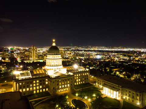 Long Exposure of the Utah State Capitol at night.
