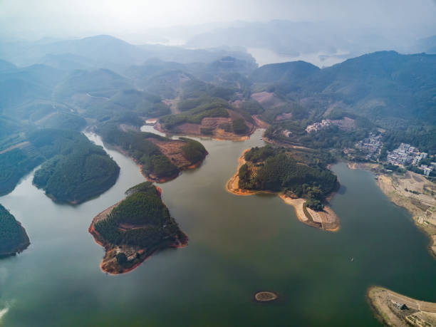 istock Reservoirs, lakes and mountain islands formed by dams 1487419081
