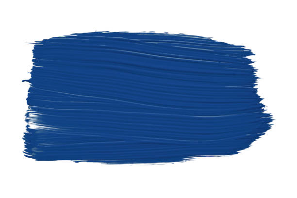 istock Blue brush isolated on white background. Watercolor 1487419350