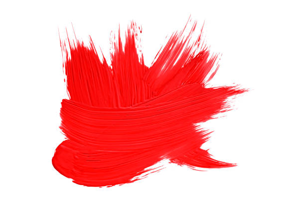 istock Red brush isolated on white background. Watercolor 1487419376