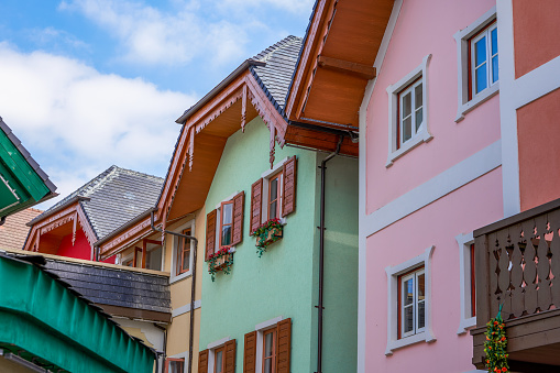 Colorful architectural blocks and streets in European towns