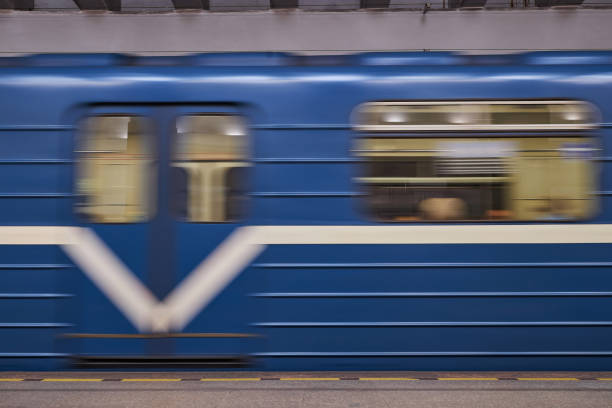 istock Train arriving at the metro station 1487423757