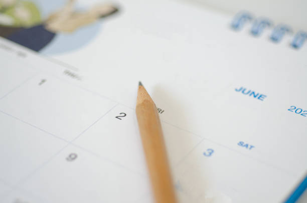 White calendar May 2023 in planning concept.