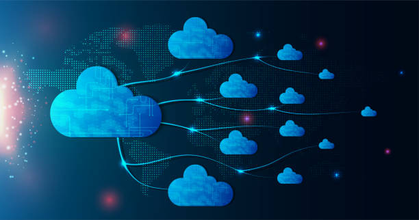 stockillustraties, clipart, cartoons en iconen met multiple cloud symbol vector illustration, 2d cloud, 3d cloud, multi-cloud work connected data. - cloud computing