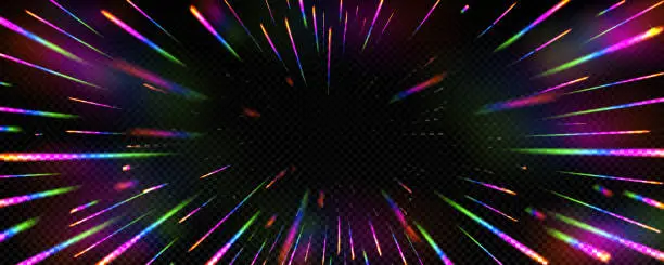 Vector illustration of Rainbow light speed on transparent background