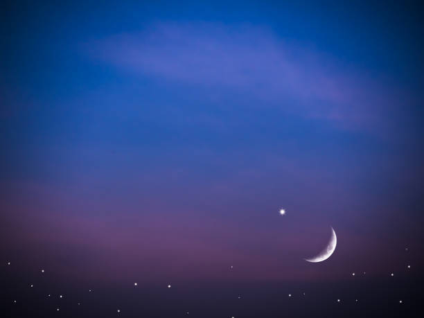 istock Moon Ramadan Background,Eid Kareem Mubarak with Night Crescent Haft Moon and Star Islam Symbols Nature,Evening Sky Holy Arabic Ramazan Muslim Mubarak Muharram Arabic Greeting God Month,Eid Al adha 1487431941