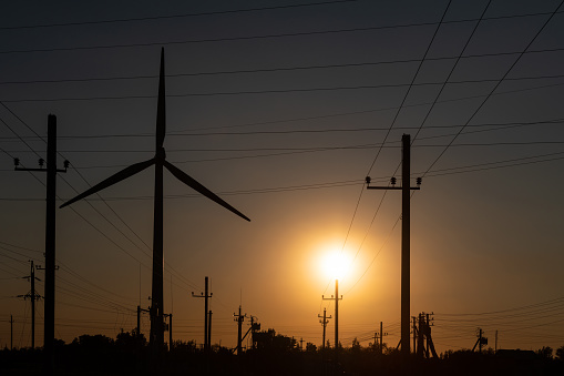 Conceptual plot about green energy and wind energy