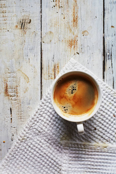 istock Espresso on wooden table 1487433388