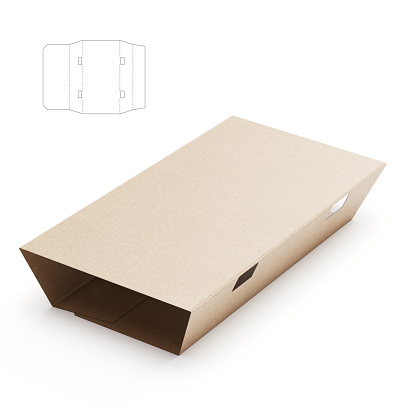 This is a 3D rendered illustration of a food sleeve package