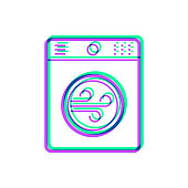 istock Tumble dryer. Icon with two color overlay on white background 1487440587