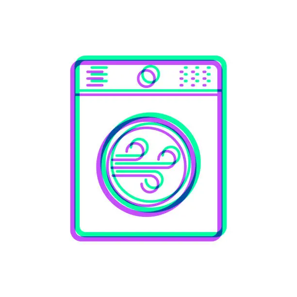 Vector illustration of Tumble dryer. Icon with two color overlay on white background