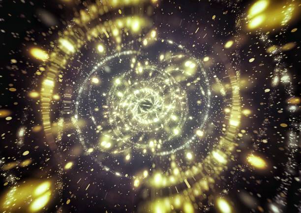 istock Abstract background with swirling golden rays 1487440767