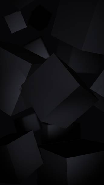 istock Black Cubes Rotate On A Dark Background, Serious Business And Technology Concept 1487441980