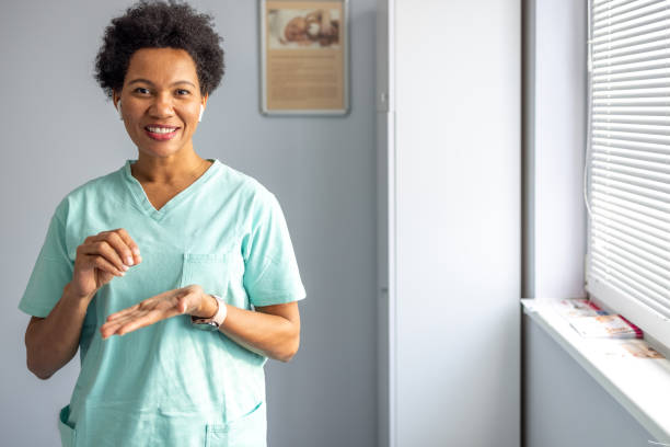Nurse meeting with patient virtually using video call health technology