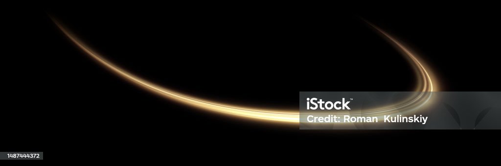 Light Path Effect Golden Glowing Swirl Light Speed Motion Effect Light Trail Shiny Wavy ...
