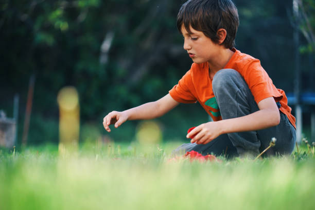 istock child playing with rose petals in the garden 1487449125