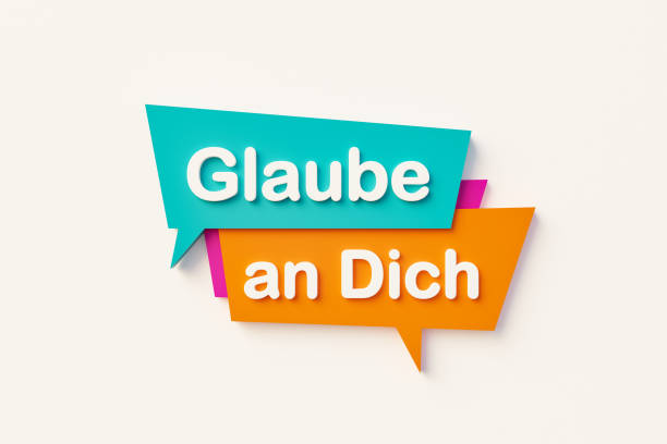 istock Glaube an dich. (Believe in you.) Cartoon speech bubble. 1487451705