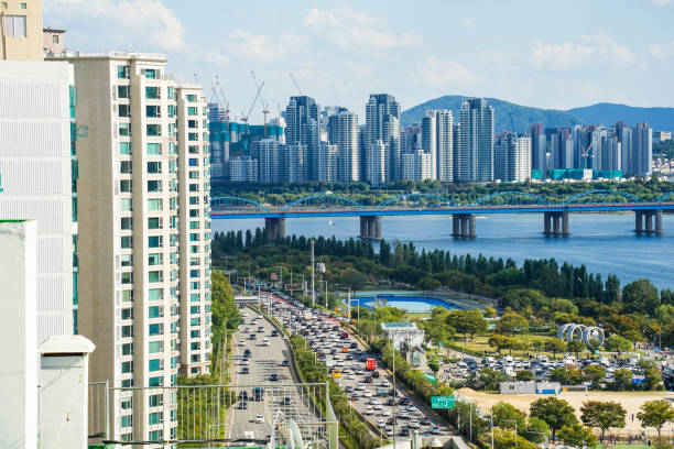 istock Apartment Landscape in Seoul, Korea 1487453556