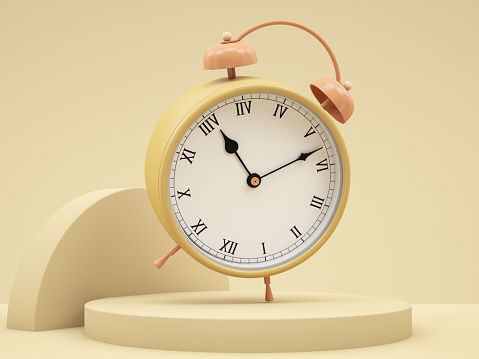 Vintage Alarm Clock. 3D Render