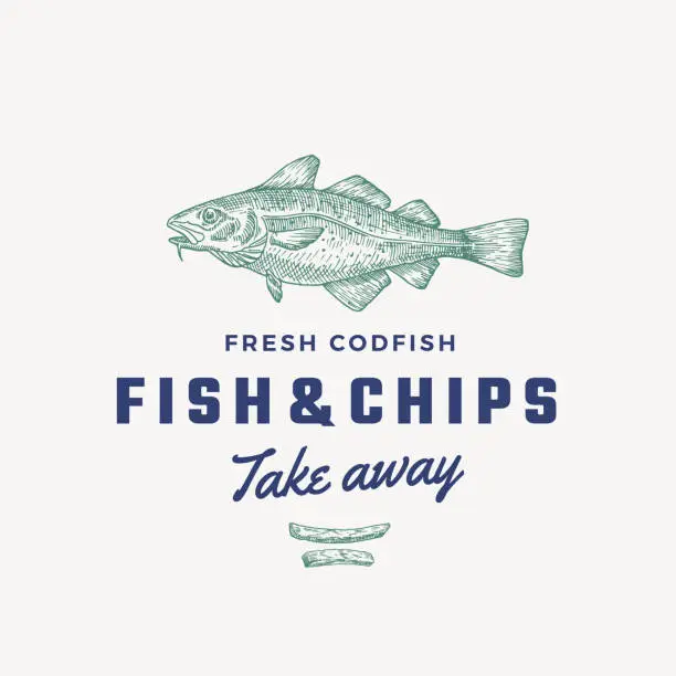 Cod Chippy Sign Fish And Chips - Free Vector Download | VectorPortal