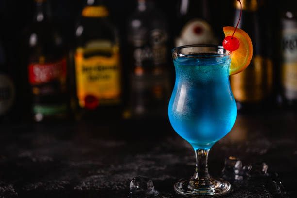 istock Glass of blue lagoon cocktail 1487458867