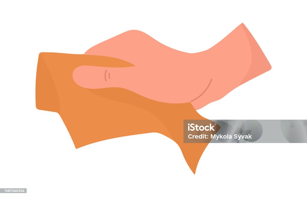 Hand With Rag Hand With Rag Stock Illustration - Download Image Now - Cleaner ...