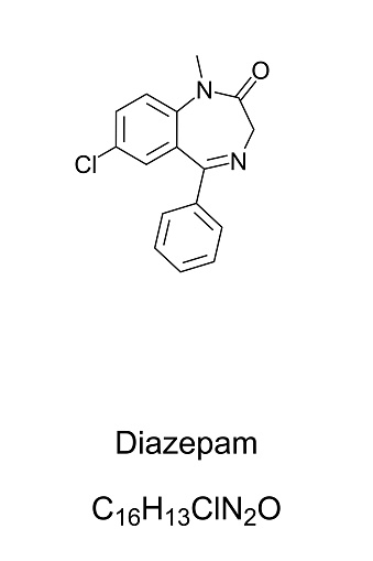Diazepam Known As Valium Chemical Formula And Skeletal Structure Stock diazepam-known-as-valium-chemical-formula-and-skeletal-structure-stock