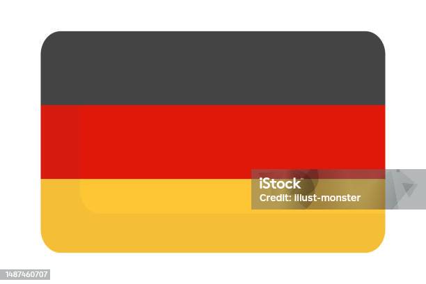 Jerman Icon Desain Datar Ikon Bendera Jerman Deutschland Vektor Ilustrasi Stok ...